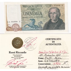 5000 LIRE COLOMBO II TIPO 10 NOVEMBRE 1977  qFDS
